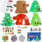 302PCS Christmas Crafts Tree Foam Shapes Stickers Set Craft Kits, Xmas Tree Hat Snowman Christmas Decorations for Kids Crafts Party Favors Supplies